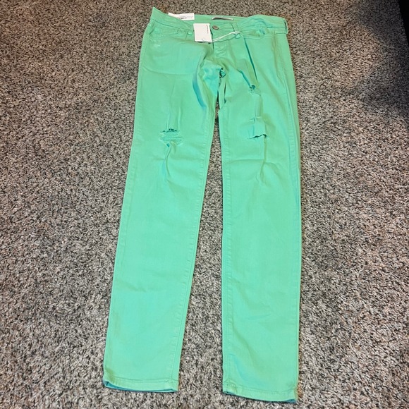 Flying Monkey Denim - Flying Monkey‎ Women Jeans Mint Green Distressed Skinny Size 29
